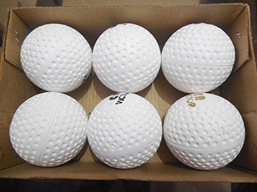 Korbax White Turf Field Hockey Ball Cricket Practice Ball (Pack of 4)