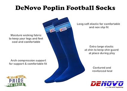 DeNovo New Shin Guard and Poplin Socks Football Kit