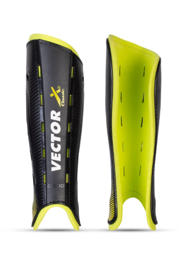 Vector X Knockout Field Hockey Shin Guard with PPCP Shell | Double 360° Velcro Straps | Practice and Training | Air Mesh Cushioning | for Kids Youth Adults