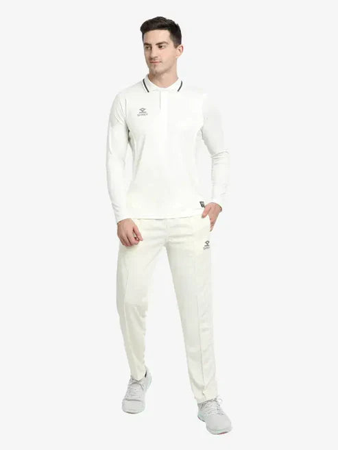 Shrey Premium Off White Cricket Shirt Full Sleeves Size