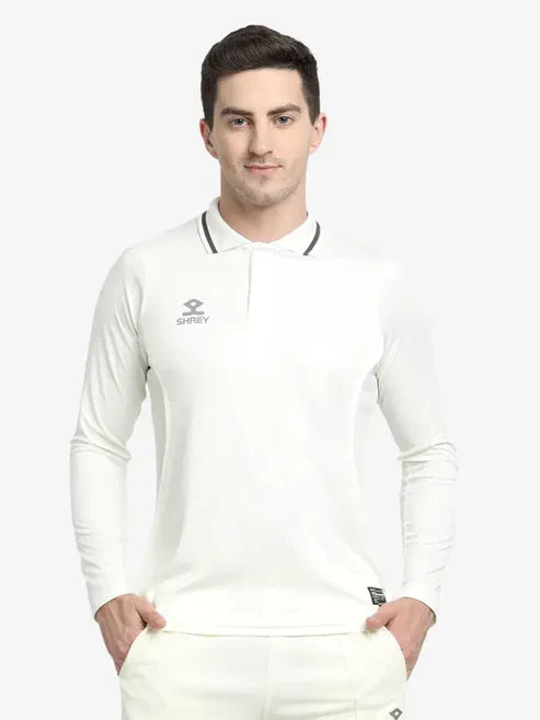 Shrey Premium Off White Cricket Shirt Full Sleeves Size
