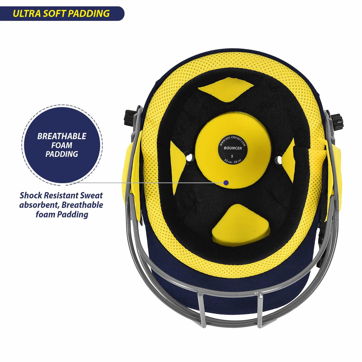 DSC Bouncer Cricket Helmet for Men & Boys (Adjustable Steel Grill | Color: Blue | Light Weight