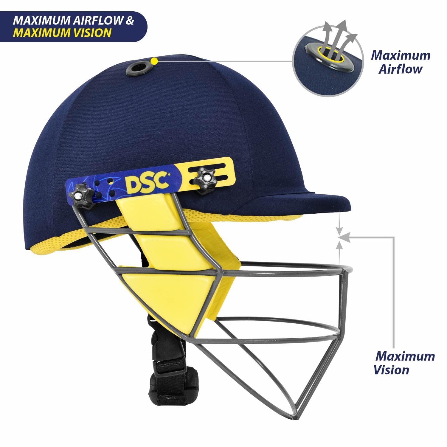 DSC Bouncer Cricket Helmet for Men & Boys (Adjustable Steel Grill | Color: Blue | Light Weight