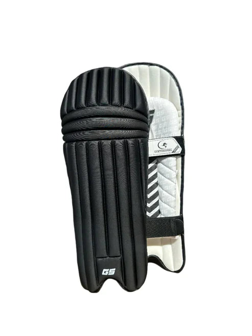 Gortonshire BOW 20 20 Black Cricket Batting Leg Guard Pads Mens