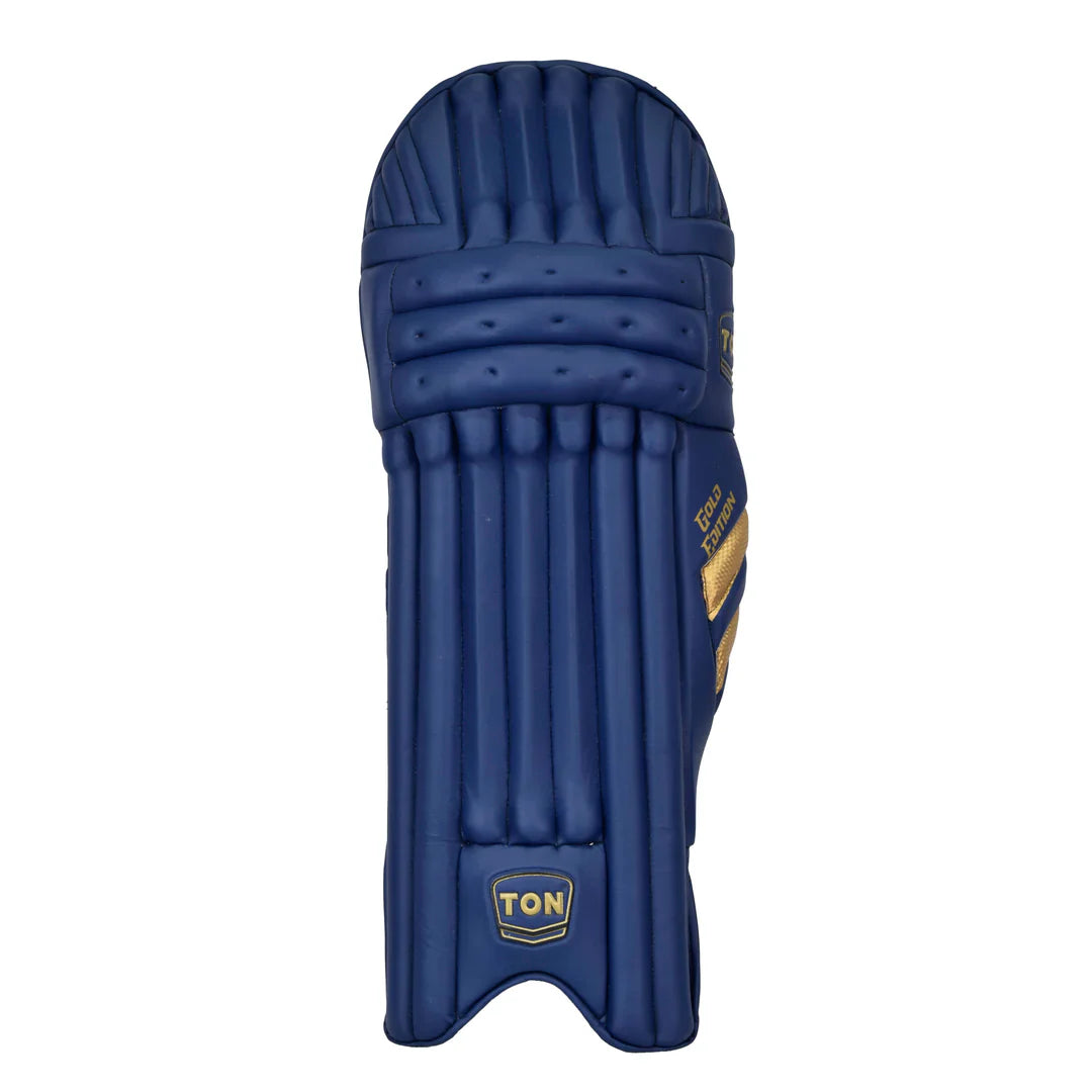 SS Ton Gold Edition Navy Blue Cricket Batting Pads Mens Size
