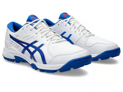 Asics GEL Peake 2 Cricket Shoes White and Tuna Blue