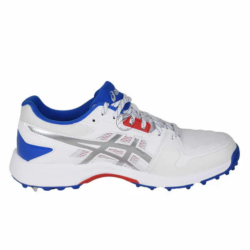 Asics Gel Gully 7 White Silver Cricket Shoes