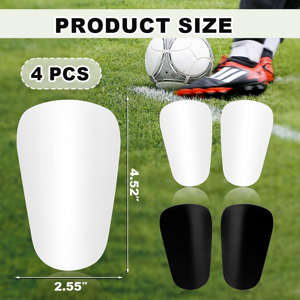 Proberos® 4Pcs Sport Shin Guards, Shin Pads, EVA Cushioning Shin Guards Shin Pads Insert for High Compression 4.5x2.5 Inches Socks Kids Teens Shin Guards for Football, Baseaball, Basketball