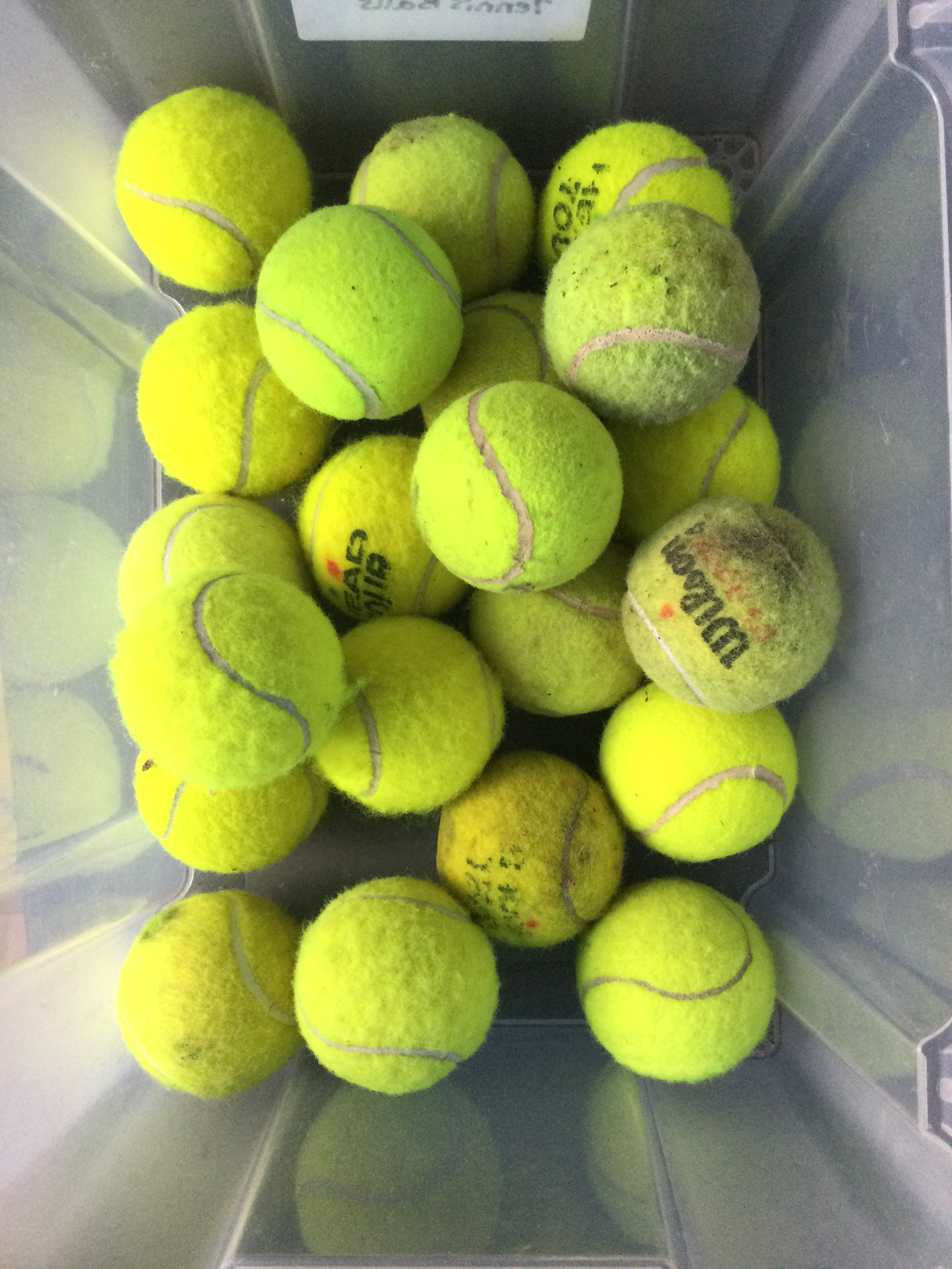 Assorted tennis balls