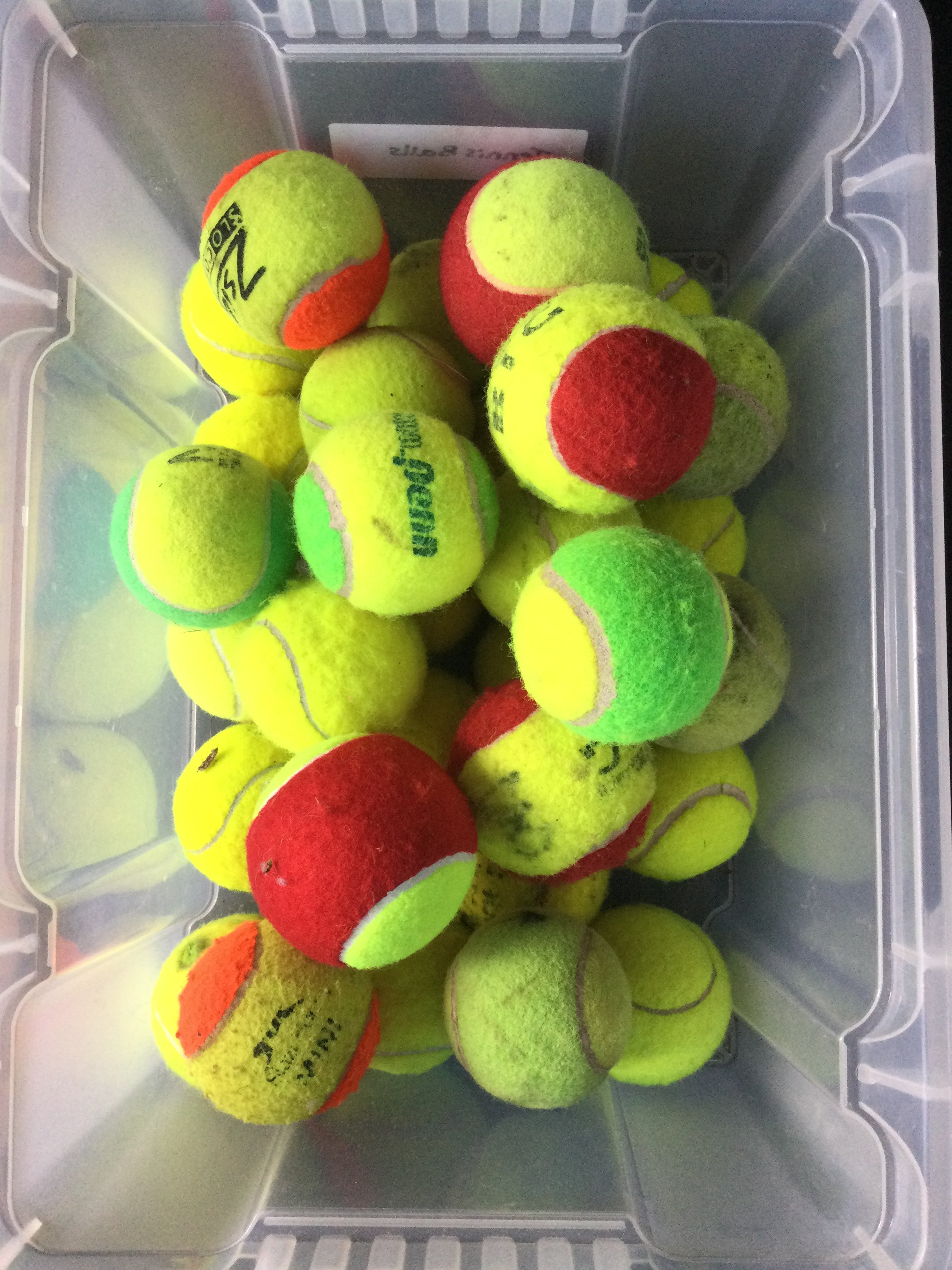 Assorted tennis balls