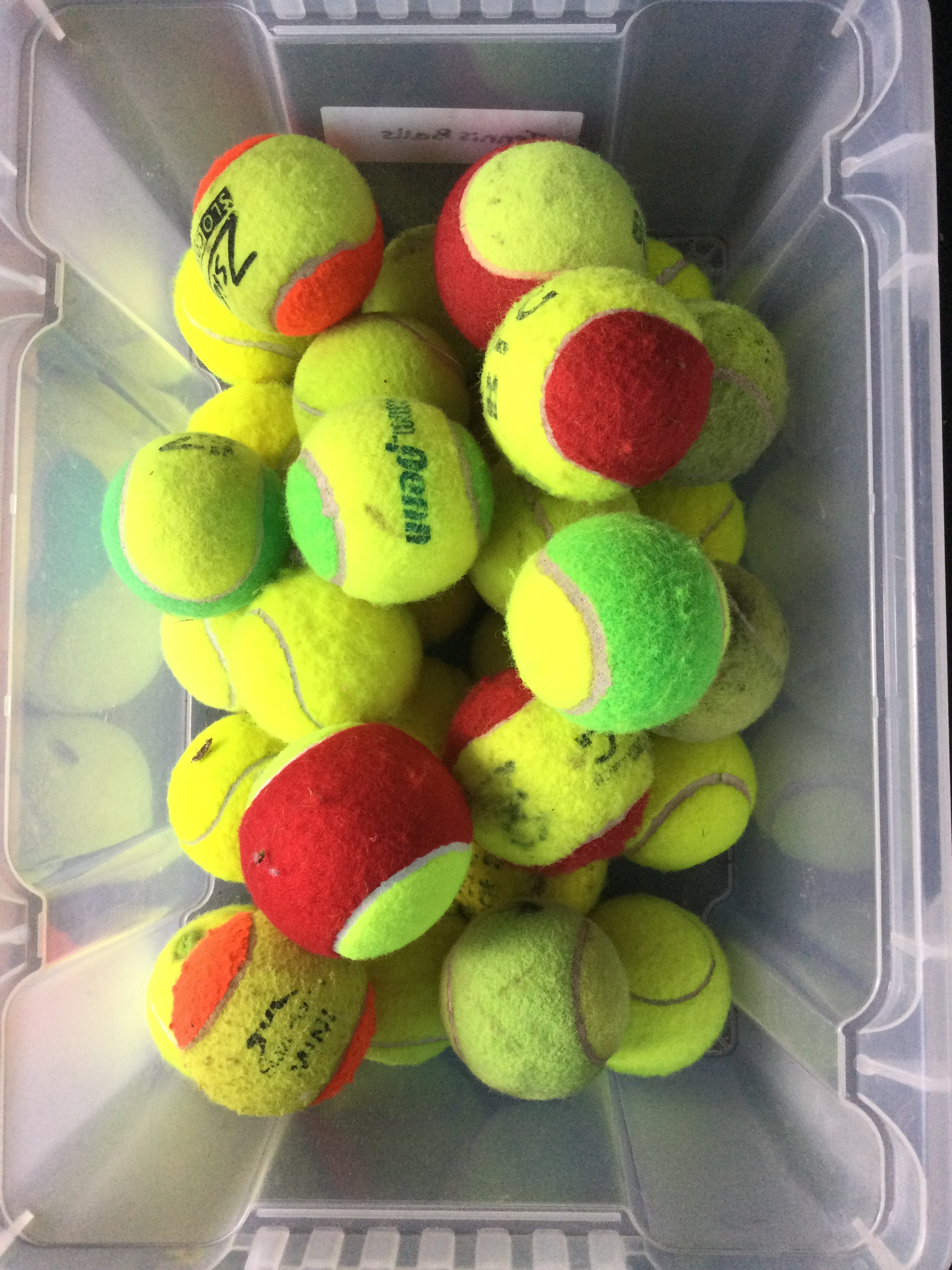 Assorted tennis balls
