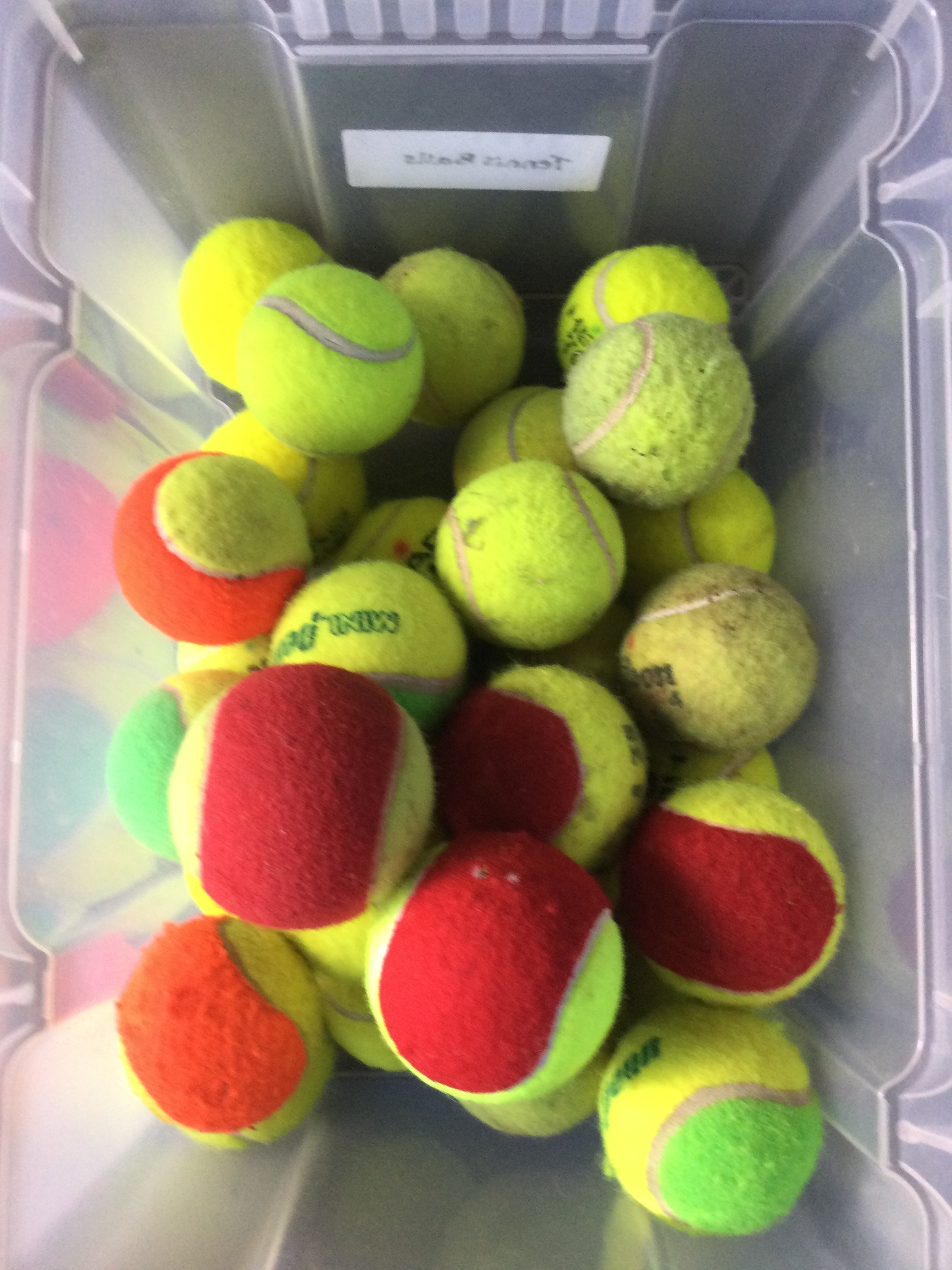 Assorted tennis balls