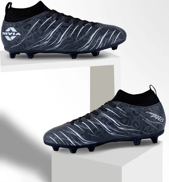 Nivia Carbonite 6.0 pro Football Studs for Men, PVC Synthetic Leather Upper, High Shear Strength TPU Sole, Knitted Collar Rib