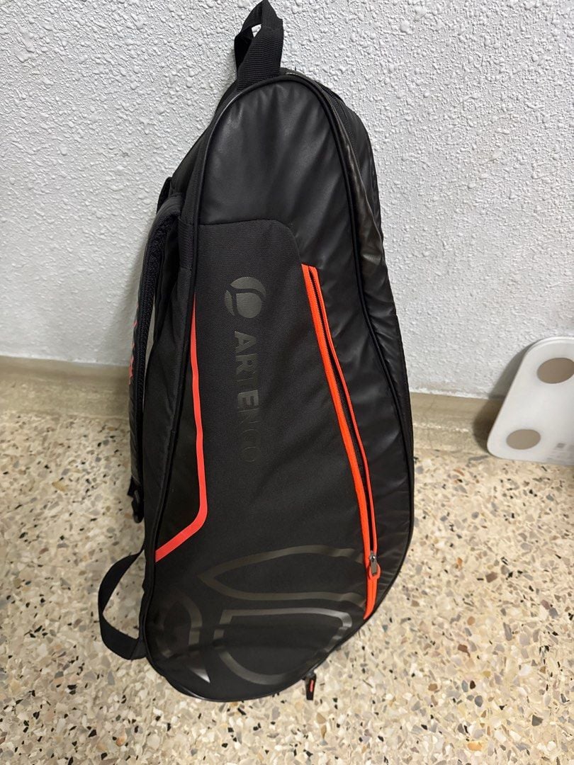 Artenco Unisex Lightwieght Tennis Badminton Squash Equipment Cover Kit Bag Shoe Pocket | Air Ventilated Pocket for Wet Clothes | 4T 6B Racket | Backpack & Duffel (Red)