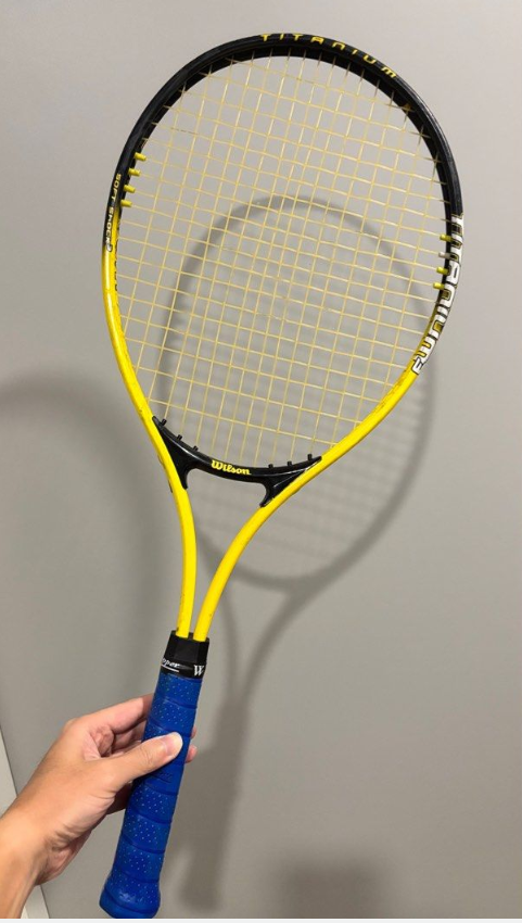 Wilson  One Piece Composite Multicolor Full Cover Tennis Racquet (Black-Yellow)