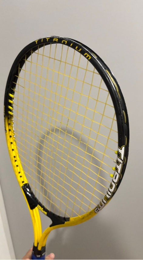 Wilson  One Piece Composite Multicolor Full Cover Tennis Racquet (Black-Yellow)